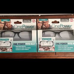 2 Pack One Power Unisex Reading Glasses Classic Style Oval Frame (Plus 0.5-2.5)