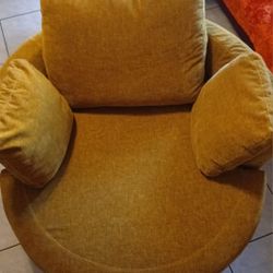 MODERN SOFA CHAIR WITH 3 PILLOW 360 DEGREE SWIVEL ROUND 