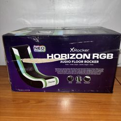 X Rocker Horizon RGB Lighting 2.0 Wired Floor Rocker Gaming Chair with Built in Speakers
