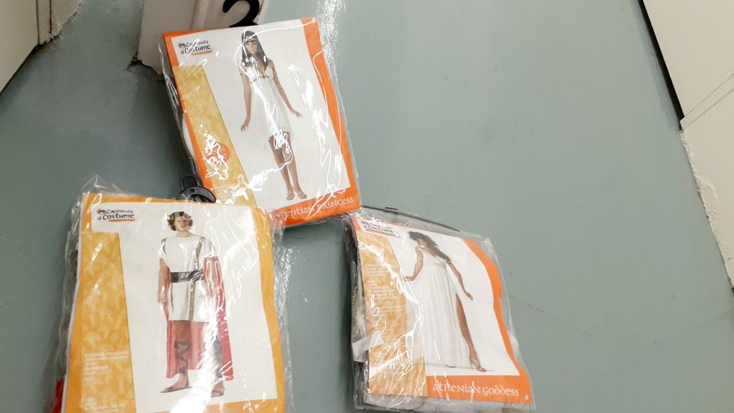 Halloween Costume . For GODDESS and her male BFF MARK Anthony Adult size ** Egyptian Goddess Teen size last minute deal . save money