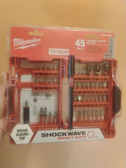 Impact driver bit set 45 pc Milwaukee shockwave