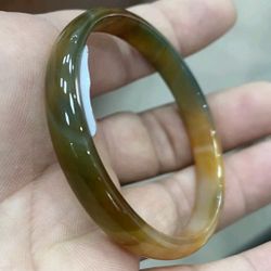 52mm Natural Multicolour Chalcedony Jade Bangle Bracelet XS 