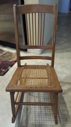 Beautiful Rocking Chair, wood with cane seat