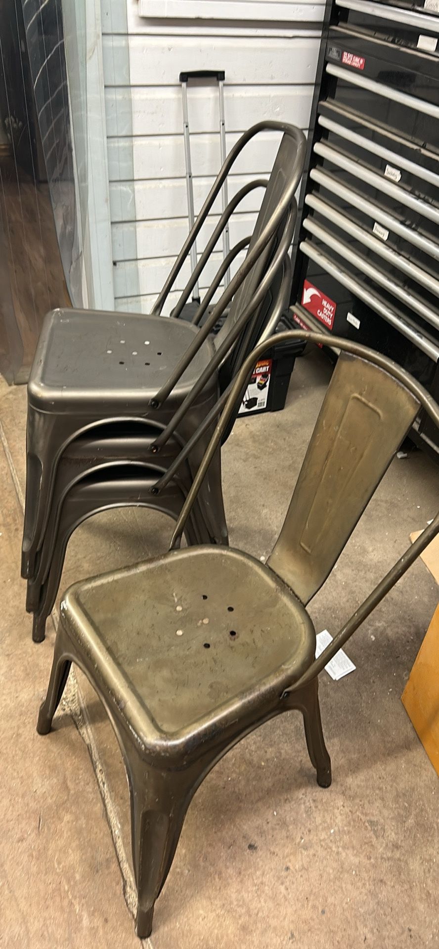 Devoko Metal Chairs Set of 4 Kitchen Dining Chairs