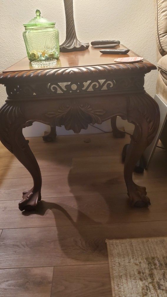 Two Solid Wood End Tables
