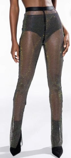 Size: SRhinestone Mesh Sheer Pants