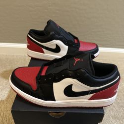 Brand New Jordan 1 Nike Low Bred Toe 2.0 Men’s Size 9.5