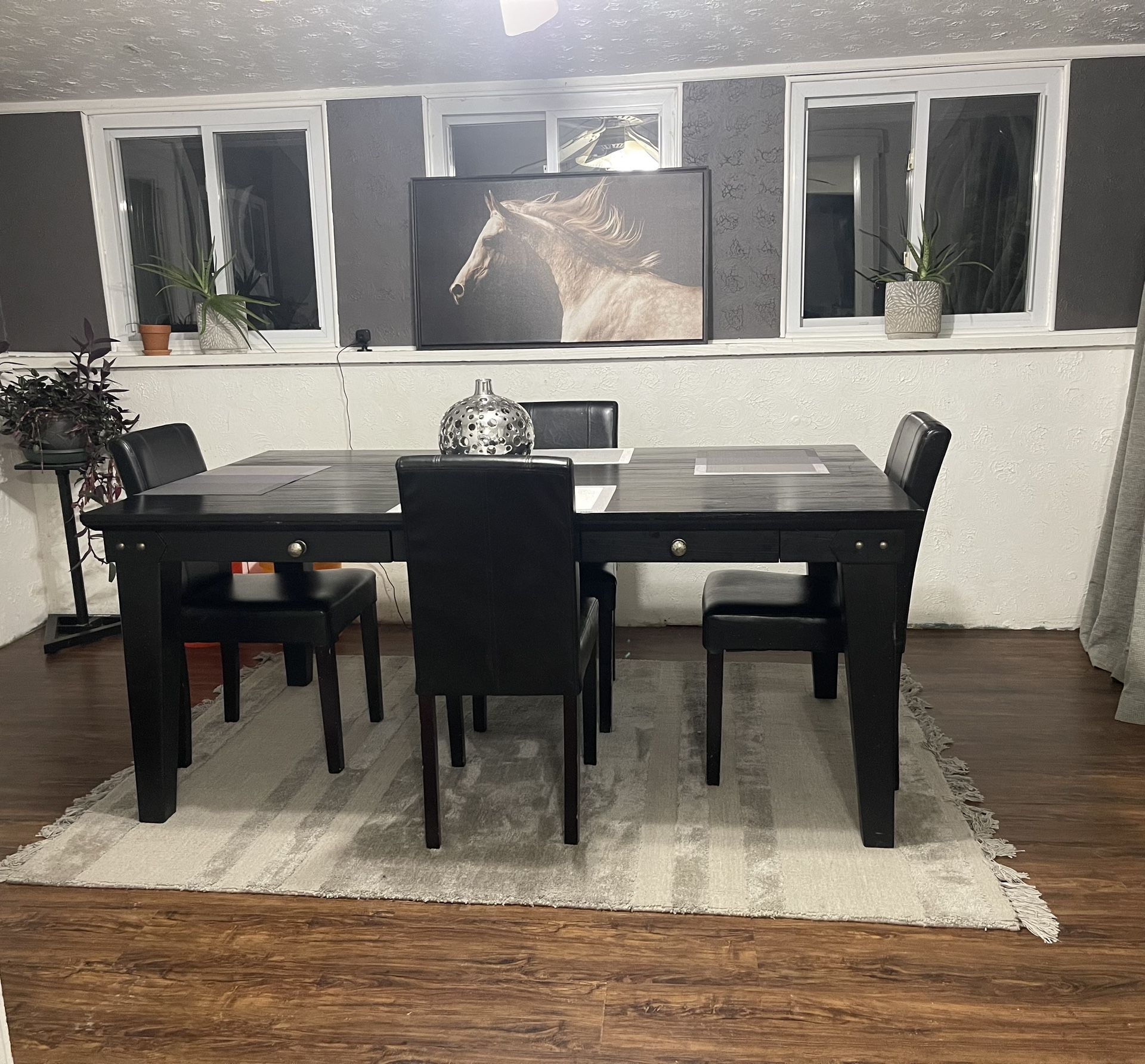 Brown Dining Table W/4 Chairs 