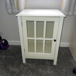 Cream Storage Cabinet With Missing Shelf