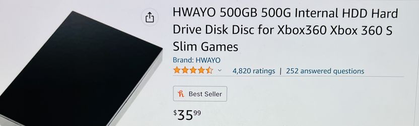 500G Internal HDD Hard Drive Disk Disc For Xbox 360 Xbox 360s Slim Games