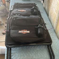 Pair of small Harley Davidson  camping chairs