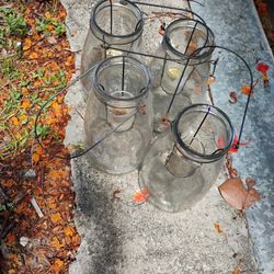 Glass Jar Lantern w Candle Holders 