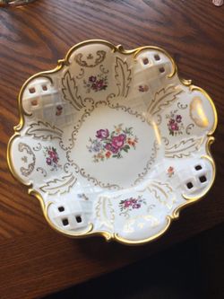 Reichenbach GDR Footed Pierced Bowl