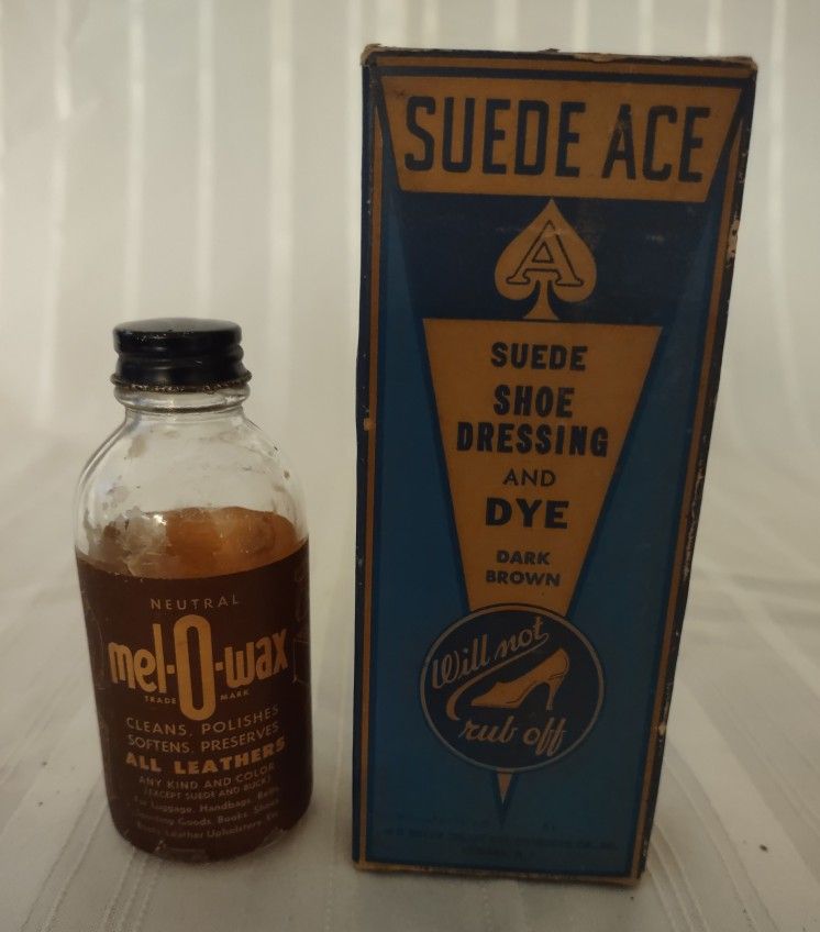 Antique Vintage Cleaning Polish Bottle & Empty Box 