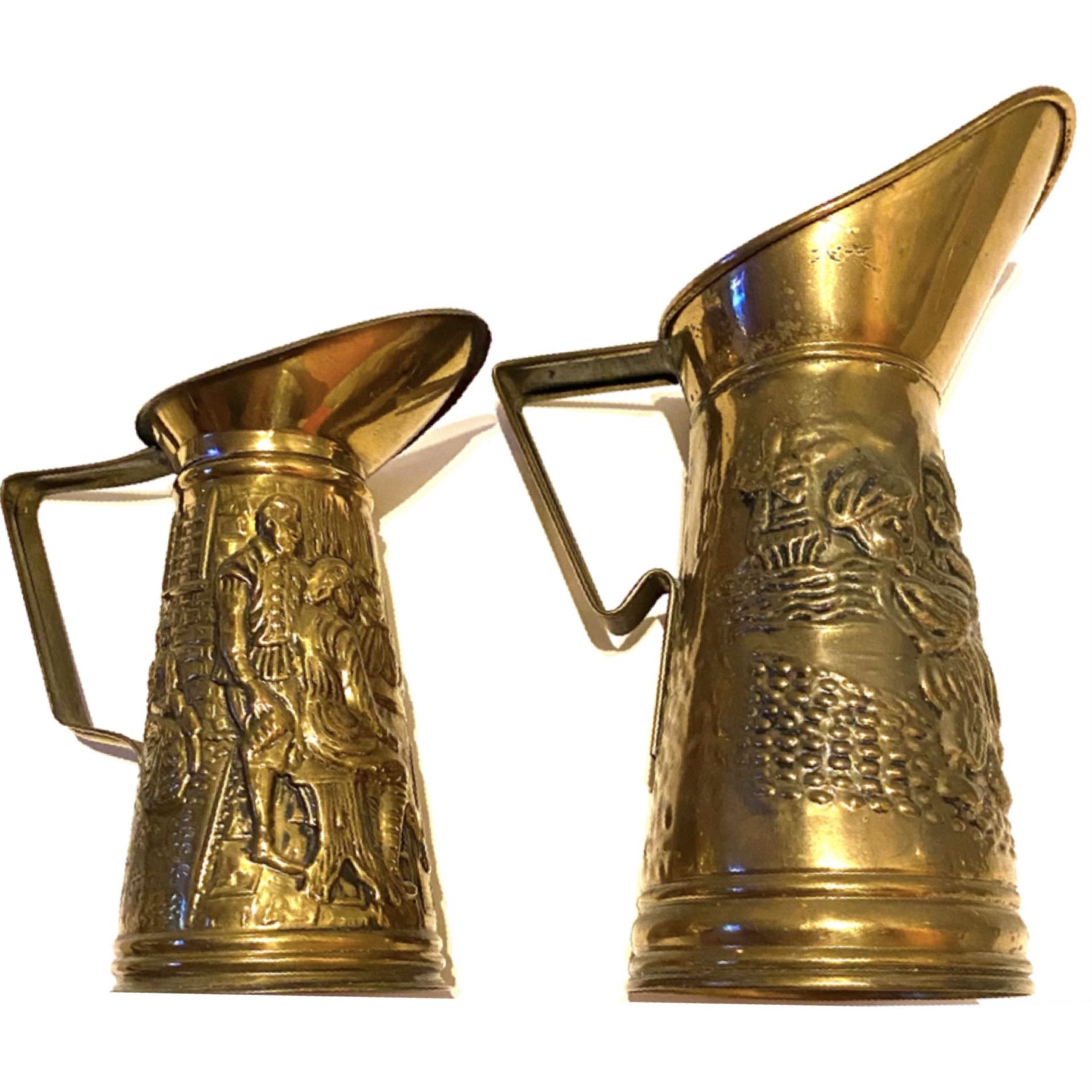 ELPEC Brassware of Distinction vintage soldered brass pitchers (set of 2)