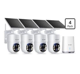 SOLIOM- True 5MP HD Security Cameras Wireless Outdoor, Solar Powered Home Security Camera with 360° Auto Tracking, Pan & Tilt, Spot Light Night Vision
