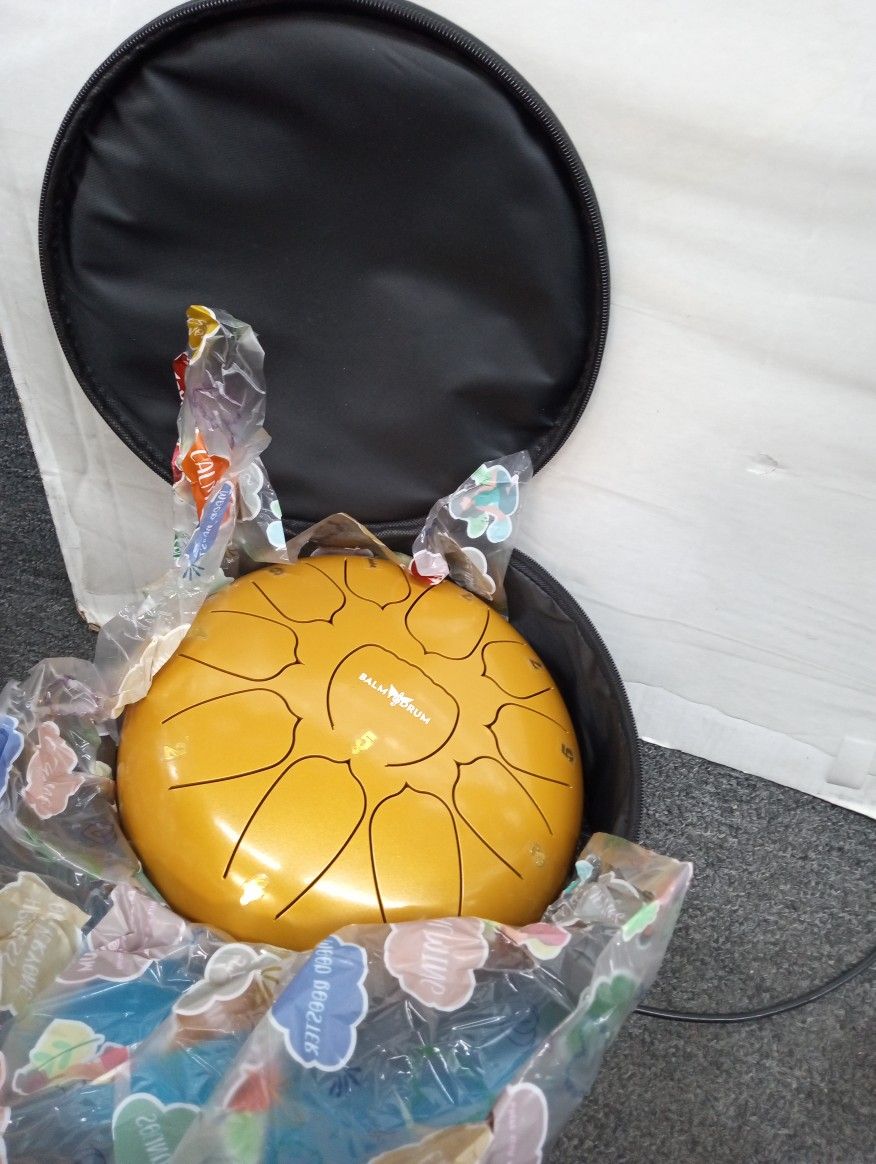 The Balmy Drum Steel Tongue Rain Drum Outside 11 Note 10 Inch (Gold)