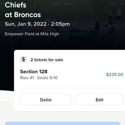 Broncos Tickets Section 128 