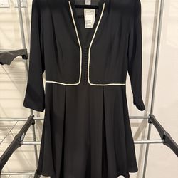 NWT H&M Black Flare Dress Size-12