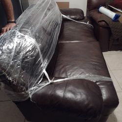 Double Recliner Leather Sofa