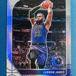 2019-20 Panini Hoops Premium Stock #87 LEBRON JAMES Silver Holo Prizm Lakers NM+