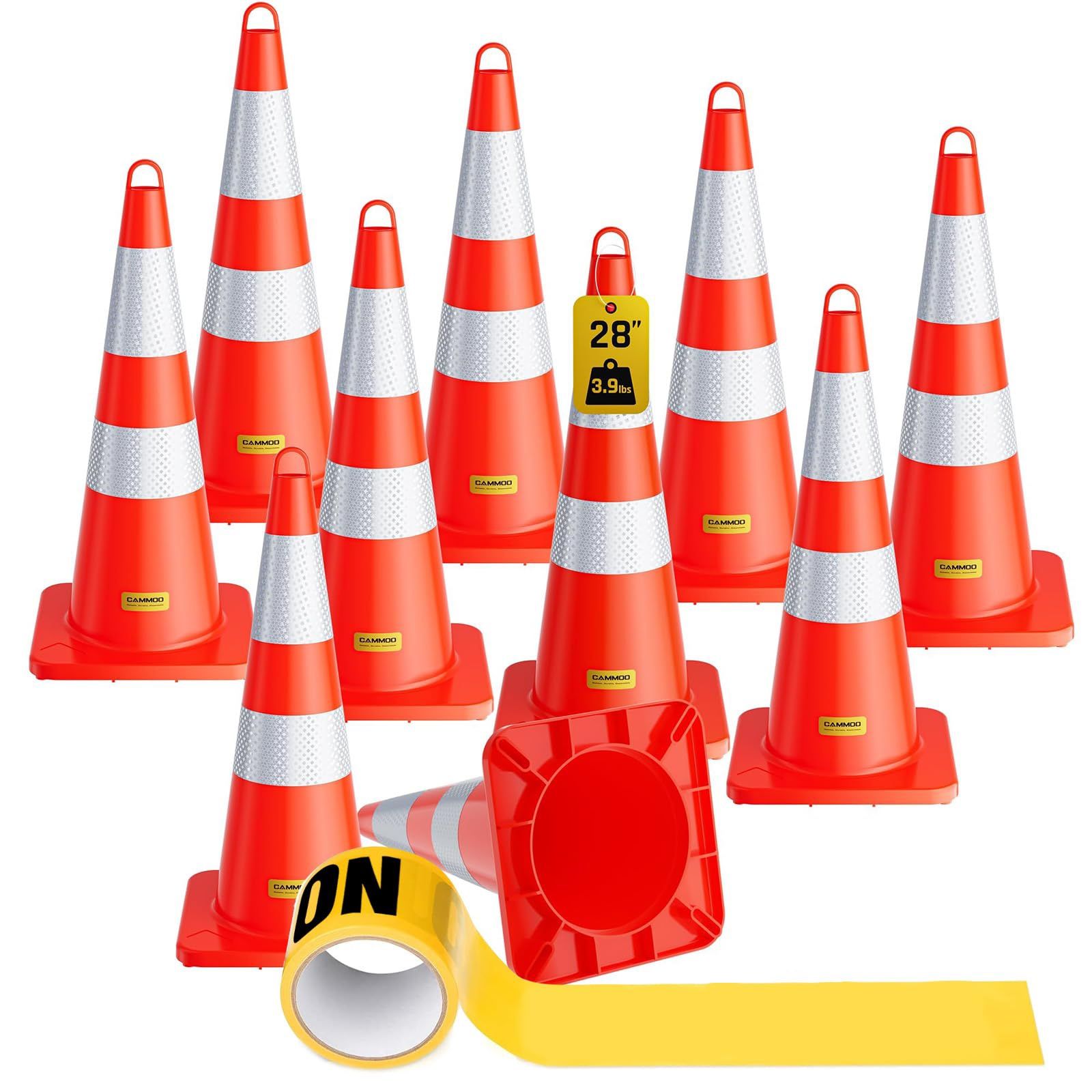 10 Pack 28 Inch Traffic Cones