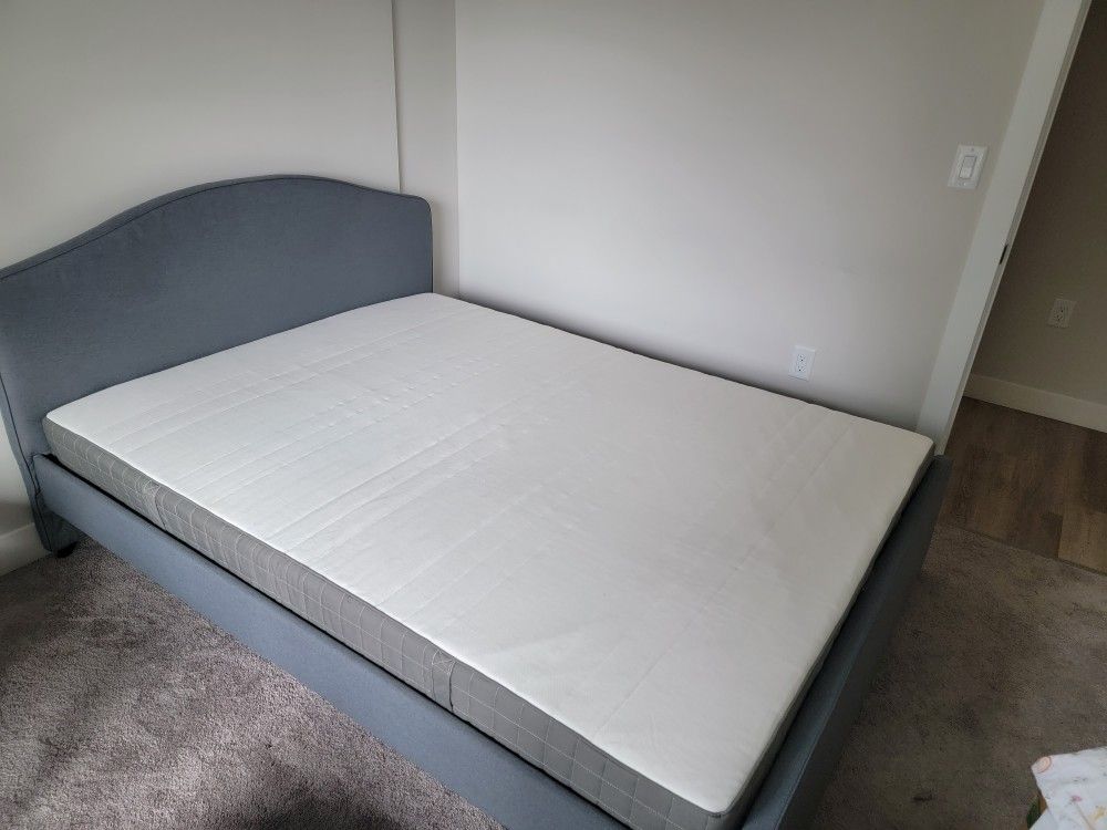 6 Months Old Ikea HAUGA Bed Frame & Memory Foam Mattress (MORGEDAL) Set
