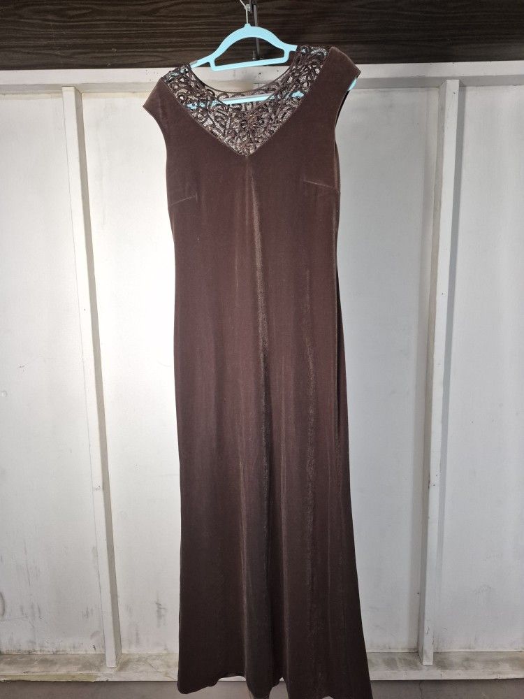 Vintage Chocolate Brown Velvet Dress