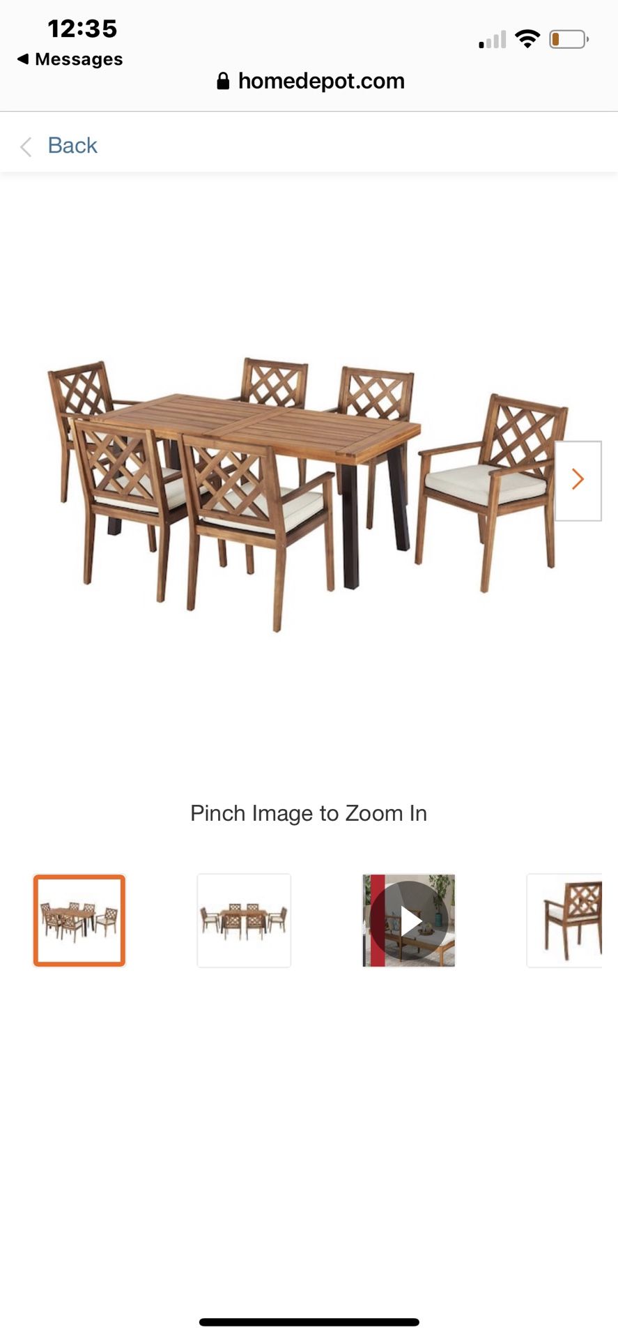 Exclusive Hampton Bay Willow Glen Farmhouse 7-Piece Wood Outdoor Patio Dining Set with Teak Finish and Beige Cushion