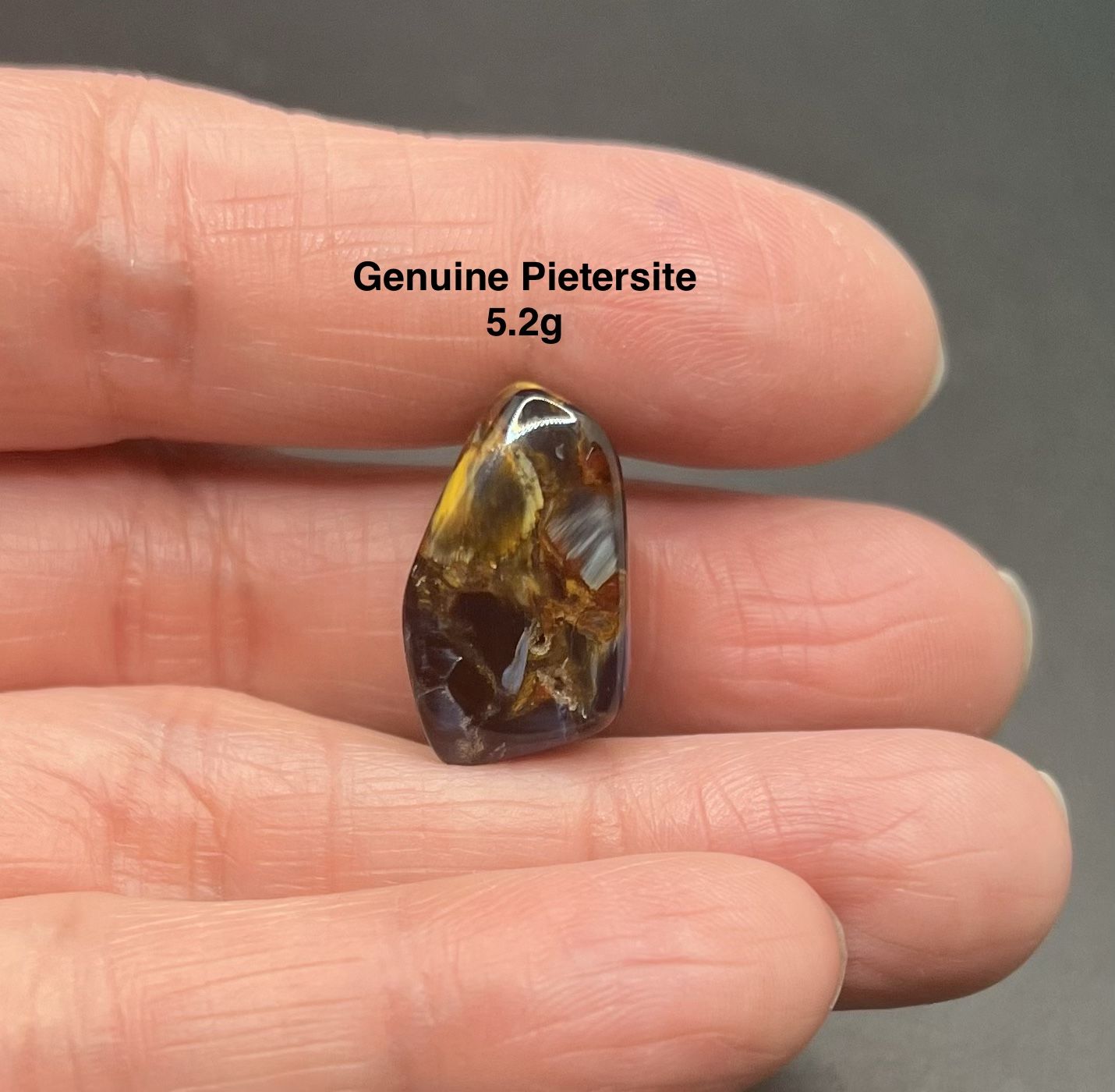 Pietersite Genuine Stone from Namibia Africa 5.2g RARE (Free Selenite Stick)