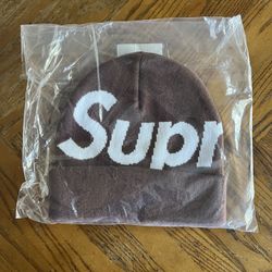 Supreme Big Logo Beanie (FW25) Brown
