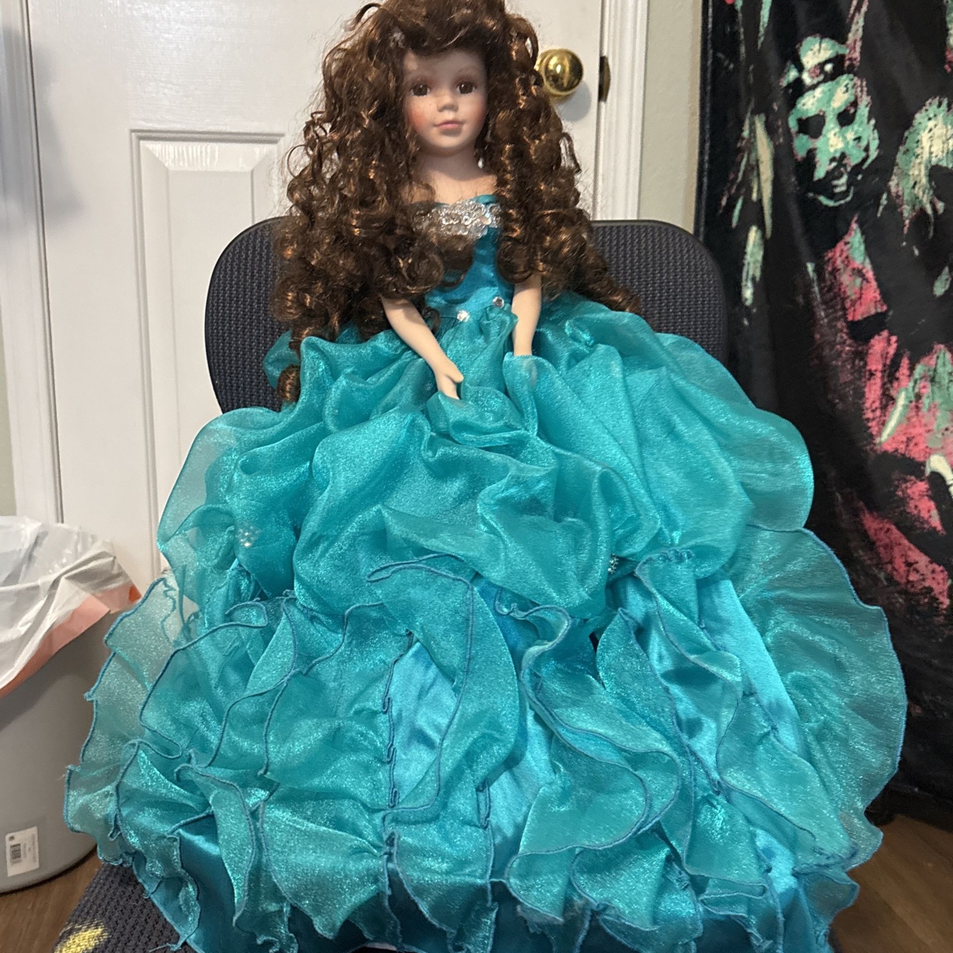 blue quinceanera doll