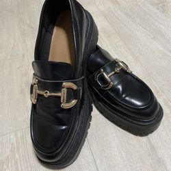 Slip On Dress Shoes With Gold Buckle