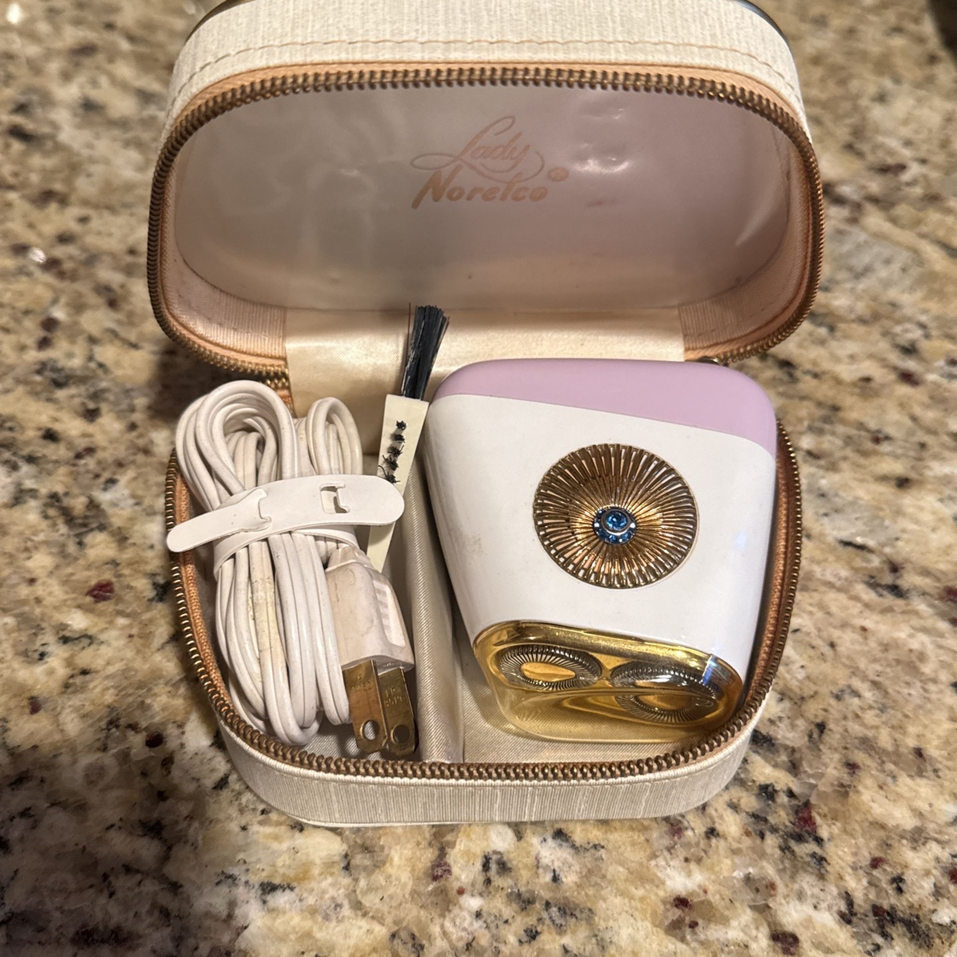 Vintage Lady Norelco Holland Womens Blue Rhinestone Electric Shaver.