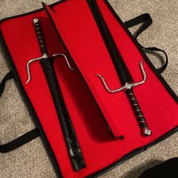 Martial Arts Century Sai Set With Carry Bag