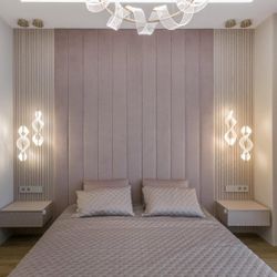 KING SIZE BED + UPHOLSTERED WALL PANELS