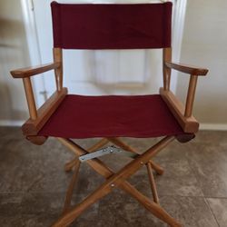 Director Chairs, Chairs Height, Lite Wood With Deep Red Canvas, Like New $40.00 Each