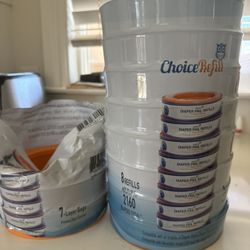 BRAND NEW Choice Refill Compatible with Diaper Genie Pails, 8-Pack, 2160 count With Diaper Pail
