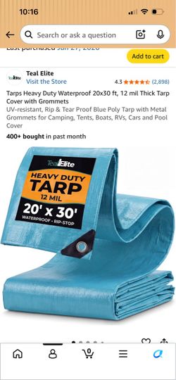 Teal Elite Heavy Duty Tarp 20x30 ft 12 Mil
