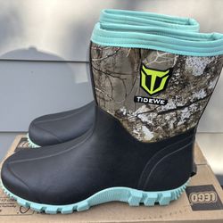 New Tidewe Realtree Camo Women's Waterproof Work/Hunting Rain Boots (Women’s Size 10) - $45