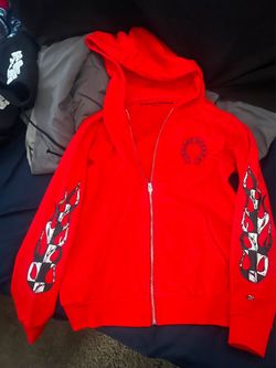 Chrome Hearts Matty Boy Flames Zip Up Red