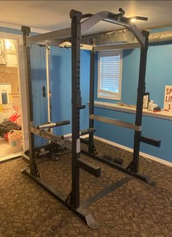 Commercial Grade Squat Rack With Hi and Low Pulley System