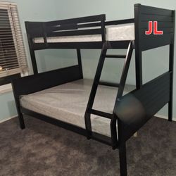 Bunk Bed Frame Twin Over Full Size Color Espresso Or White