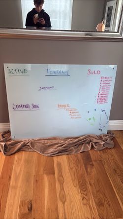 47 by 35 inch glass whiteboard