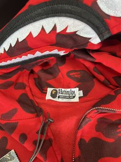 Bape Shark Hoodie Red Camo