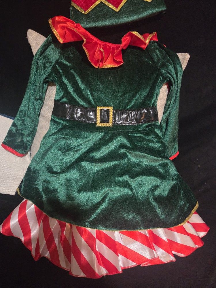 Disfraz Elfo. Para Niña Pequeña 3 -5 Años. Buenas Condiciones. $15