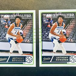 2020-21 Chronicles Classics Anthony Edwards RC Lot x 2 Timberwolves 