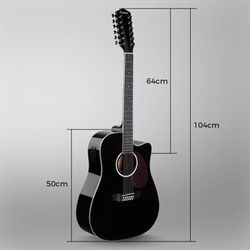 Asmuse 12 String Acoustic Electric Guitar 42 Inch

