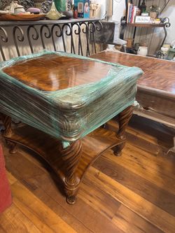 Matching Wood Coffee Table & Side Table Set