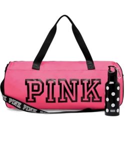 Victoria's Secret PINK Neon Duffle Bag with Water Bottle - BNWT